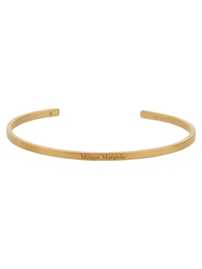 Maison Margiela Open Bracelet With Logo In Brown