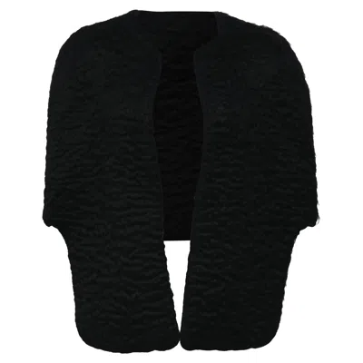 Maison Margiela Open Cape Jacket In Black Mohair Wool