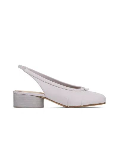 Maison Margiela Open-heeled Ballet Shoes In White