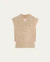 Maison Margiela Open Side Alpaca-blend Sweater Vest In Light Brown