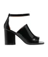 Maison Margiela Tabi Leather Sandals Shoes In Black