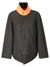 Maison Margiela Orange Fluo Cropped Reversable Jacket In Multi