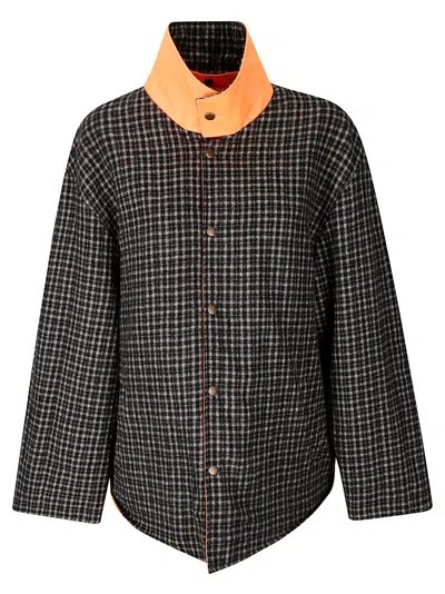 Maison Margiela Orange Fluo Cropped Reversable Jacket In Multi