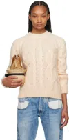 Maison Margiela Orange Raglan Sweater In 200 Apricot
