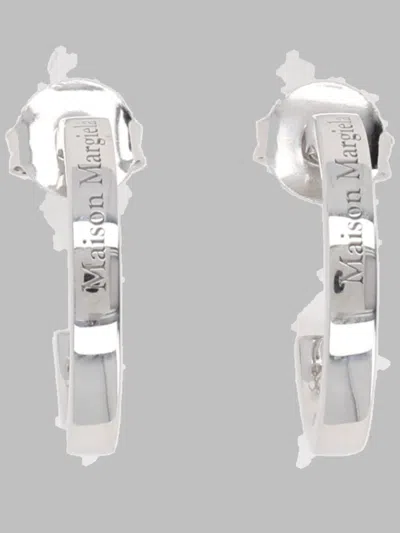 Maison Margiela Mini Brass Earrings For Men In Silver