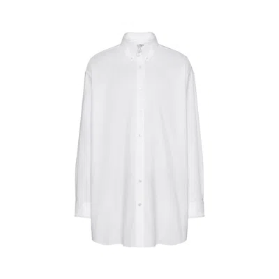 Maison Margiela Organic Cotton Oxford Shirt Man White
