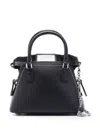Maison Margiela '5ac Micro' Black Shoulder Bag With Logo Label In Black