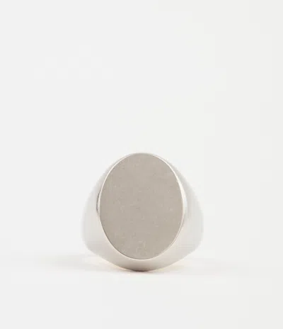 Maison Margiela Oval Chevalier Ring Unisex Polished Palladio