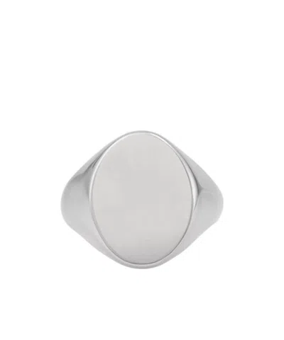 Maison Margiela Oval Chevaliere Ring In Silver