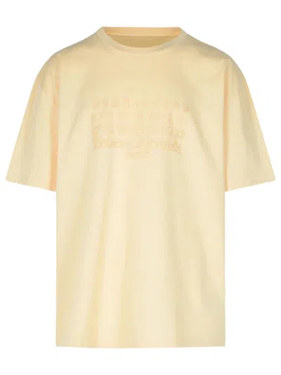 Maison Margiela 'printed Design Cotton T-shirt' In Beige
