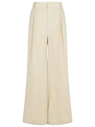 MAISON MARGIELA OVER IVORY COTTON BLEND PANTS