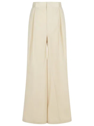 MAISON MARGIELA OVER IVORY COTTON BLEND PANTS