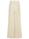 Maison Margiela Over Ivory Cotton Blend Pants In Beige