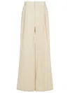 Maison Margiela Over Ivory Cotton Blend Pants In Neutrals