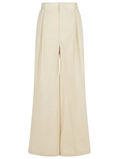 MAISON MARGIELA MAISON MARGIELA OVER IVORY COTTON BLEND PANTS