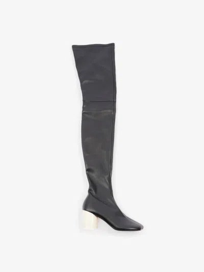 Maison Margiela Over The Knee Boots 70mm Leather In Black