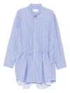 Maison Margiela Blue Striped Romper In Blue