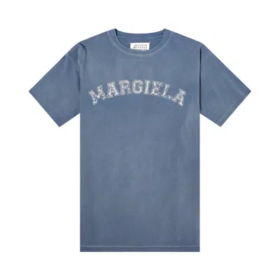 Pre-owned Maison Margiela Overdye Treatment Logo T-shirt 'blue'