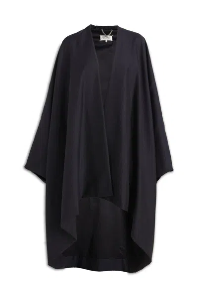 Maison Margiela Oversize Blanket Coat Clothing In Blue