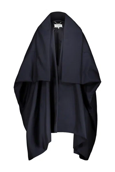 Maison Margiela Oversize Blanket Coat Clothing In Blue