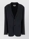 Maison Margiela Black Jacket With Classic Lapels And Logo Stitching On The Back In Mohair And Wool Blend Woman