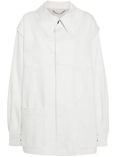 Maison Margiela Oversize-collar Denim Jacket In Light Grey