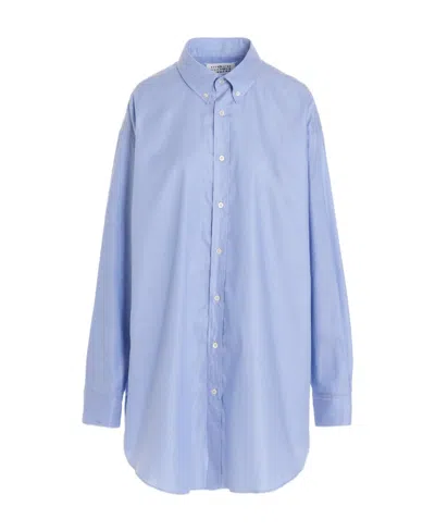 Maison Margiela Oversize Long-sleeve Shirt In Blue