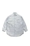 Maison Margiela Oversize Puffer Overshirt With Stripes Blue