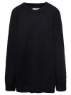 Maison Margiela Oversized Black Sweater With Ribbed Trim In Cotton Blend Woman In Black