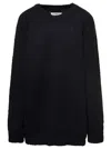 Maison Margiela Oversized Black Sweater With Ribbed Trim In Cotton Blend Woman In Multicolor