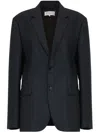 Maison Margiela Mohair-wool Blend Suit Coat In Black In Blue
