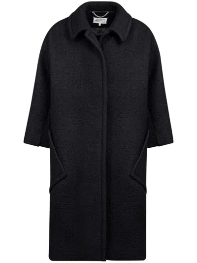 Maison Margiela Bouclé Oversized Coat In Black