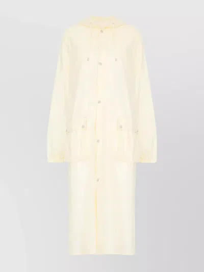 Maison Margiela Oversized Cotton Parka Drawstring Hood In White
