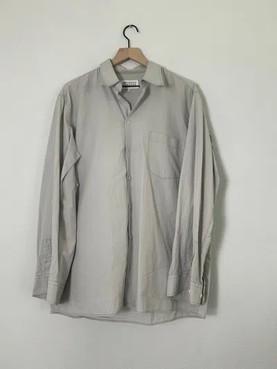Pre-owned Maison Margiela Oversized Cut Out Button Up In Blue