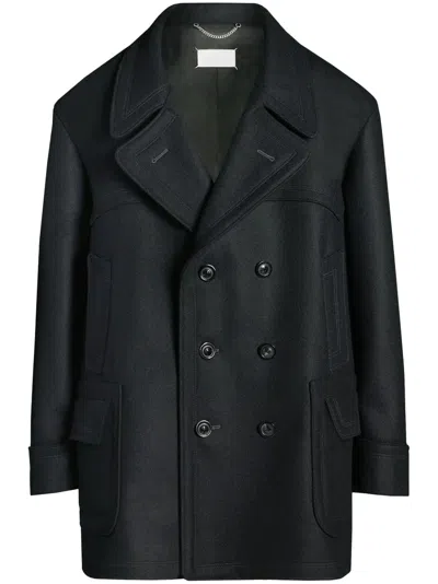 Maison Margiela Oversized Double Breasted Coat In Black