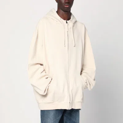MAISON MARGIELA OVERSIZED ÉCRU HOODIE WITH NUMERIC LOGO