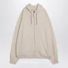 Maison Margiela Oversized Écru Hoodie With Numeric Logo In Neutral