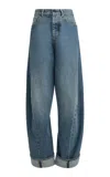 Maison Margiela Oversized High-rise Cotton Wide-leg Jeans In Medium Wash