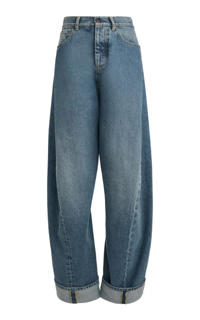 Maison Margiela Oversized High-rise Cotton Wide-leg Jeans In Medium Wash