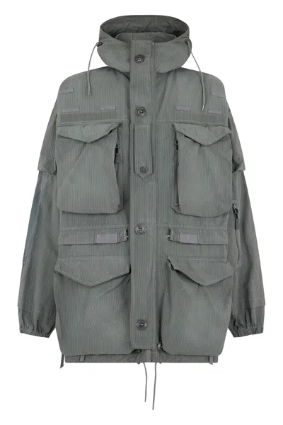 Maison Margiela Oversized Parka In Technical Cotton In Metallic