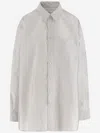 Maison Margiela Oversized Shirt In Technical Fabric In Gray