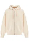 Maison Margiela Oversized Écru Hoodie With Numeric Logo In Neutro