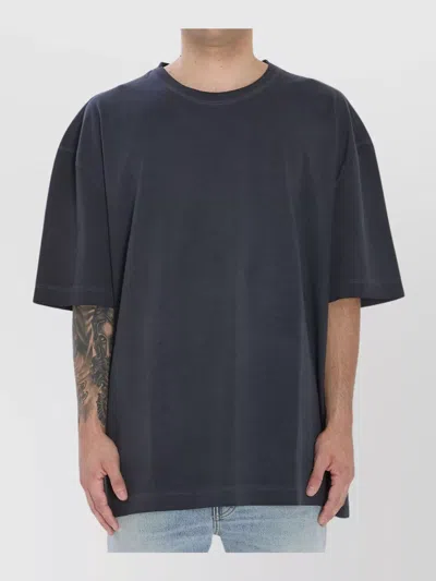 Maison Margiela Oversized T-shirt Ribbed Neckline In Gray