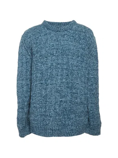Pre-owned Maison Margiela Oversized Textured Sweater In Blue