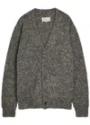 Maison Margiela Oversized Wool Cardigan In Gray
