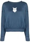 Maison Margiela Owl Motif Sweater In Blue