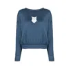 Maison Margiela Owl Motif Sweater In Blue