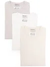 Maison Margiela 3-pack Of Cotton T-shirts In Tan