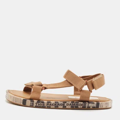 Pre-owned Maison Margiela Packing Tape Size 43 Brown Canvas Flat Sandals