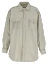 Maison Margiela Padded Overshirt Puffer Jackets White In Gray